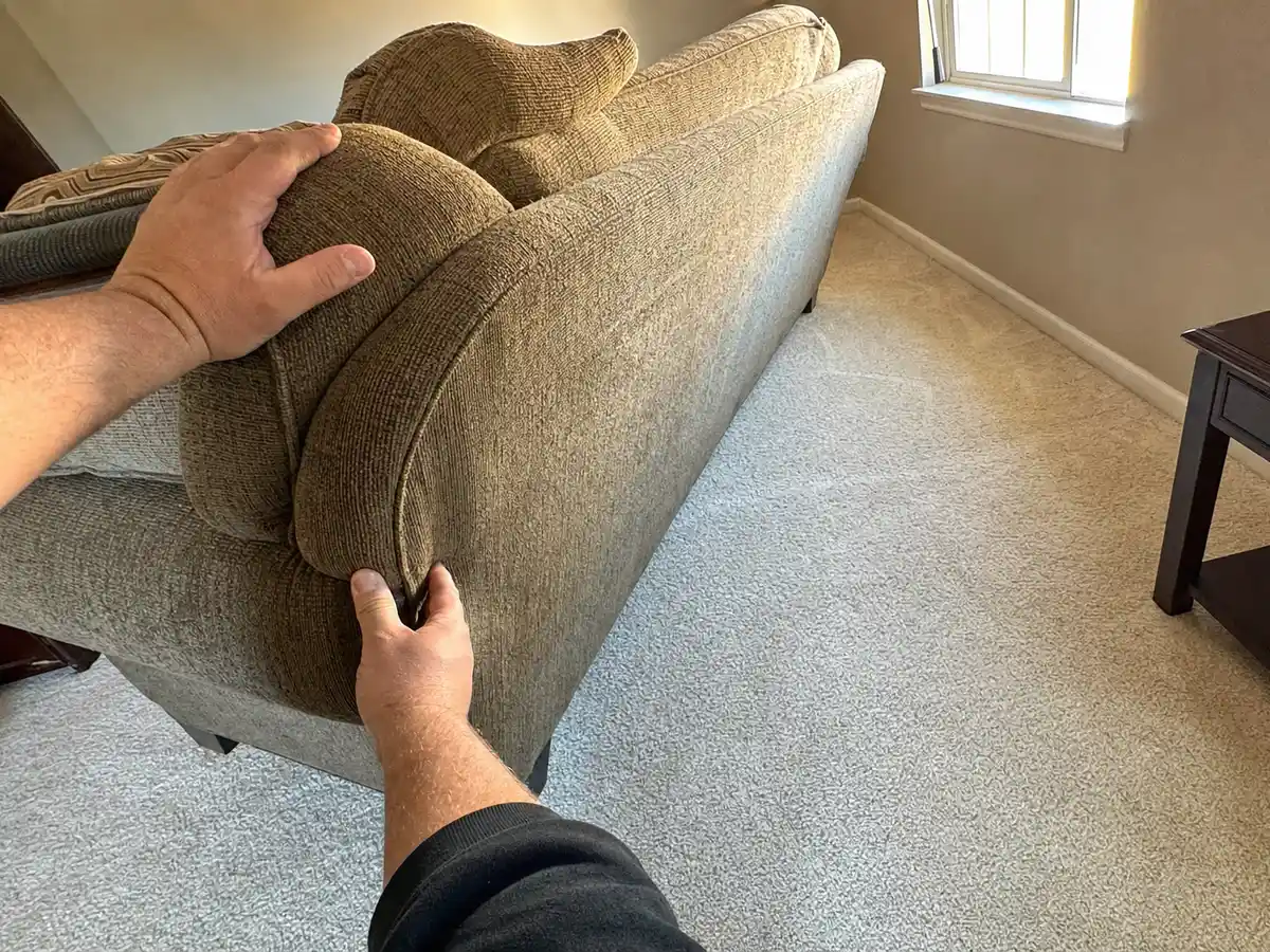 Carpet cleaning technician at work in a West Covina, CA home